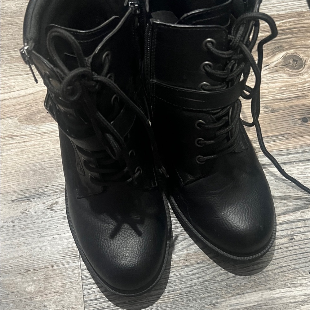 Torrid Black Combat Lace-Up Boots